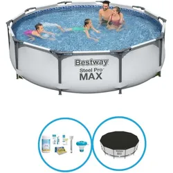 Bestway Pool Steel Pro MAX 305x76 cm - Poolpaket grau No Size