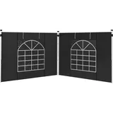 Outsunny 2er-Set Seitenteile für Pavillon 3x3/3x6 m, Seitenwand mit Fenster und Klettverschluss, wasserdicht Seitenwände aus Oxfordstoff, als Windschutz und Sichtschutz für Partyzelt, Schwarz   Aosom