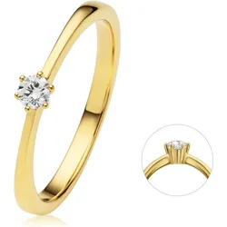 Diamantring ONE ELEMENT "0.1 ct Diamant Brillant Ring aus 585 Gelbgold" Gr. 54, gold, Fingerringe, Damen, 54, Gelbgold 585-Diamanten, Gelbgold 585, Diamanten, Damen Gold Schmuck