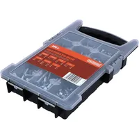 Helpmate Box mit Gewindeschrauben Set - insg. 480 Stück Unterlegscheiben, Muttern Set, Beilagscheiben, Sechskantschrauben, Sechskantmutter, Schlossschrauben, metrische Schrauben mit Flachrundkopf