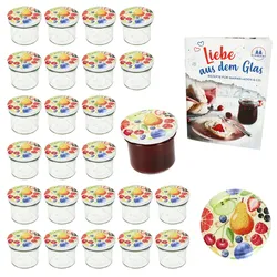 25er Set Sturzglas 125ml Einmachglas TO66 Comic-Obst Deckel DiamantZucker-Rezept