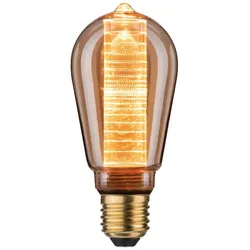 Paulmann LED Vintage-Kolben ST64 Inner Glow, E27, Gold, Ringmuster, dimmbar, 120 lm, 3,6W = 13W