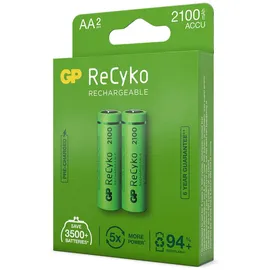 GP Batteries ReCyko Mignon AA NiMH 2100mAh, 2er-Pack (120210AAHCE-C2)