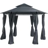 Beliani Gazebo 3,5  x 3,5 m graphitgrau