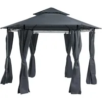 Beliani Gazebo 3,5  x 3,5 m graphitgrau