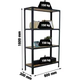 simon home Simonhome Click Wood Mini Regal Anthrazit Osb