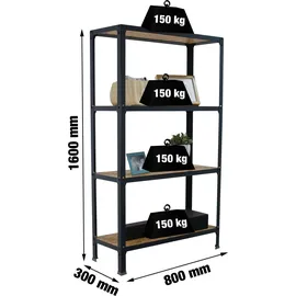 simon home Simonhome Click Wood Mini Regal Anthrazit Osb