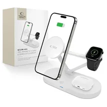 TECH-PROTECT QI15W-A41 3in1 Wireless Charger with MagSafe Apple Devices - Weiß