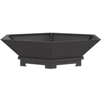 vidaXL Feuerstelle Sechseckig Schwarz 100x100x28 cm Stahl