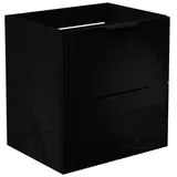 duschspa Waschtisch Unterschrank Waschtischunterschrank Waschbeckenunterschrank Badschrank, 50-120cm Hängeschrank, Matt / Hochglanz schwarz 50 cm x 52 cm x 38.8 cm
