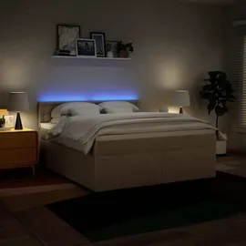 vidaXL Boxspringbett 180 x 200 cm Creme