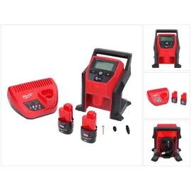 Milwaukee M12 BI-302C Akku Kompressor 12 V + 2x Akku 3,0 Ah + Ladegerät