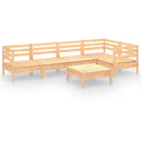vidaXL Garten-Lounge-Set 6-tlg. Kiefer Massivholz braun