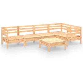 vidaXL Garten-Lounge-Set 6-tlg. Kiefer Massivholz braun