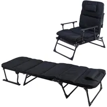Mojawo 2 in 1 Gartenliege 90 x 0 x 0 cm Schwarz