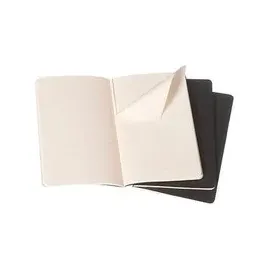 Moleskine Cahier pocket. Ruled. Black Cover. 3er Pack