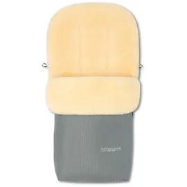 Hofbrucker Lammfell-Fußsack Putzi für Kinderwagen und Buggy in Silbergrau | Gr.: onesize