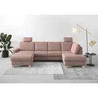 Home Affaire Wohnlandschaft »Summer U-Form«, mit oder ohne Bettfunktion und Bettkasten, Cord-Bezug rosa