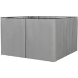 Outsunny 4 Seitenteile für 3x3 m Pavillon mit Haken Seitenwände Hellgrau