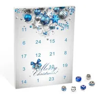 VALIOSA Merry Christmas Mode-Schmuck Adventskalender mit Halskette, Armband + 22 individuelle Perlen-Anhänger aus Glas & Metall, Geschenkidee für
