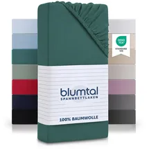 Blumtal Spannbettlaken Baumwolle-Jersey 180 x 200 cm Smaragdgrün