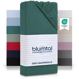 Blumtal Spannbettlaken Baumwolle-Jersey 180 x 200 cm Smaragdgrün