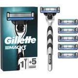 Gillette Mach3 Nassrasierer Herren, Rasierer + 6 Rasierklingen mit 3-fach Klinge, Geschenk für Männer