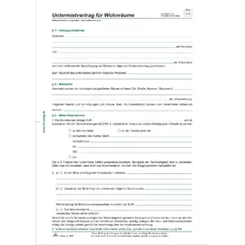 RNK Formular Untermietvertrag DIN A4 kariert