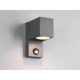 meineWunschleuchte Eckige Außenwandleuchte Downlight mit Bewegungsmelder Anthrazit