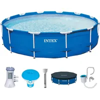 INTEX 28214 Metall Frame Pool Set 366x84cm Schwimming Pool Outdoor