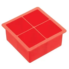 Bar Craft BarCraft langsamer schmelzen Jumbo-Silikon-Eiswürfelform, Rot