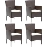 vidaXL Polyrattan Essstühle 53 x 58 x 84 cm braun 4 St.