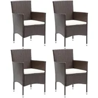 vidaXL Polyrattan Essstühle 53 x 58 x 84 cm braun 4 St.