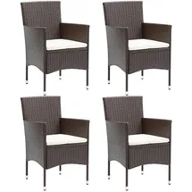vidaXL Polyrattan Essstühle 53 x 58 x 84 cm braun 4 St.