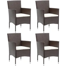 vidaXL Polyrattan Essstühle 53 x 58 x 84 cm braun 4 St.