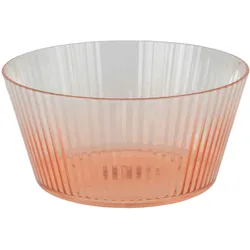 Decoris Schale 15x7cm Kunststoff - Servierschale mit Rillen Schüssel Dessertschale Eisschale Müslischale Salatschale Obstschale Dekoschale Transparent Orange