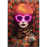 Kare DESIGN LED-Wandbild 120 x 80 cm Fancy Red Lady Acryl Bunt