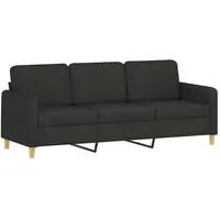 vidaXL 3-Sitzer-Sofa Schwarz 180 cm Stoff