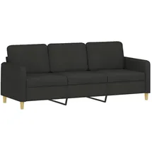 vidaXL 3-Sitzer-Sofa Schwarz 180 cm Stoff