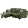 'massivart' Ecksofa grün Veloursbezug 251 x 186 cm - SALO