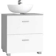 VASAGLE Kollektion - Waschbeckenunterschrank mit 2 großen Schubladen, Badezimmerschrank, hohe Füße, für Waschbecken ohne Säule, 30 x 60 x 63,8 cm, Taubengrau-wolkenweiß