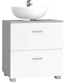 VASAGLE Kollektion - Waschbeckenunterschrank mit 2 großen Schubladen, Badezimmerschrank, hohe Füße, für Waschbecken ohne Säule, 30 x 60 x 63,8 cm, Taubengrau-wolkenweiß