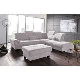 OTTO home Eckcouch Mikrofaser 3-Sitzer Silber