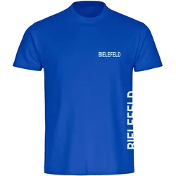multifanshop Herren T-Shirt - Bielefeld - Brust & Seite - Druck weiß - Männer