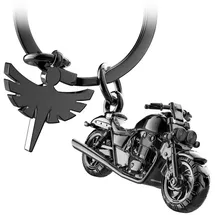FABACH Motorrad Schlüsselanhänger Mit Schutzengel - Geschenk Für Motorradfahrer - Glücksbringer Engel 'Fahr Vorsichtig'