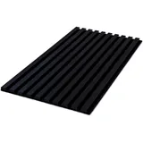 Wohnartig | Wandverkleidung | Lamellenverkleidung | Akustikpaneel | Wandpaneele auf filz | Akustikfilz | Lamellenwand | Lamellen dekor | Schwarz | 90cm Hoch | 45cm Breit |