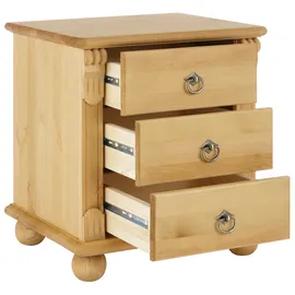 otto home Nachtkommode OTTO HOME "Tessin", beige (natur), B:45cm H:50cm T:38cm, Sideboards, aus massiver FSC-zertifizierter Kiefer, mit 3 Schubladen