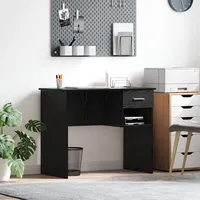 VidaXL Schreibtisch mit Lagerung Schwarze Eiche 90x49.5x75 cm Verleimtes
