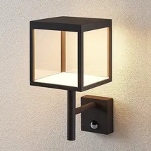 LUCANDE LED-Außenwandleuchte Cube, graphit, mit Sensor