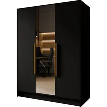 WFL GROUP Drehtürenschrank Mono Lux 150 x 200 x 51 cm Schwarz